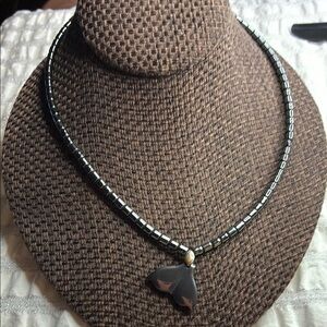 Chic Black Beaded Necklace with Whale Tail Pendant